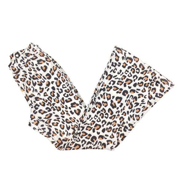 SHEIN Leopard Print Bell Bottom Pants - Size Large (8/10) - Picture 1 of 7